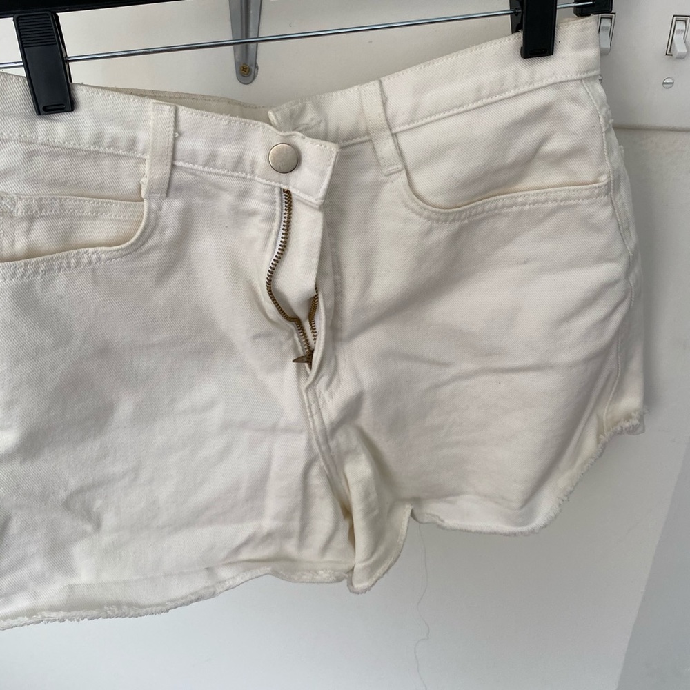 American Apparel White Denim Shorts